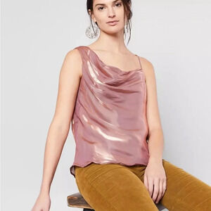 Free people rose gold drape top small